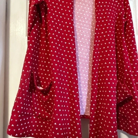 LulaRoe Red & White Cardigan with Pockets - Picture 7 of 7